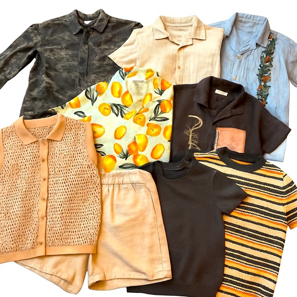 Abercrombie Kids Linen Shirt Bundle Size 9-14 Preppy Camp Travel Summer Lot EUC